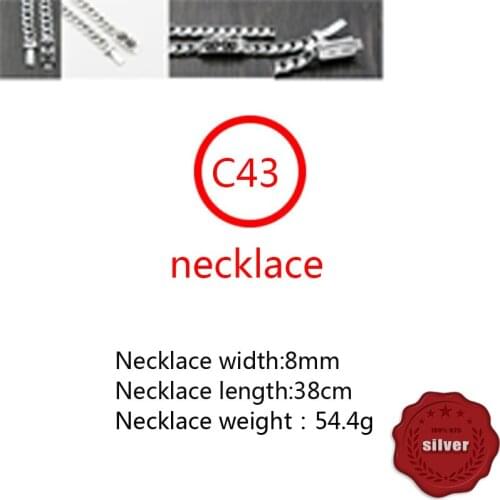 C43 S925 Sterling Silver Necklace Personality Fashion Simple Punk Street Dance Style Cross Round Beaded Sweater Chain Gift hot