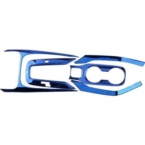 5Pcs Car LHD Blue Titanium Central Console Gear Shift Panel Water Cup Holder Trim Fit for Toyota Corolla 2019 2020 2021