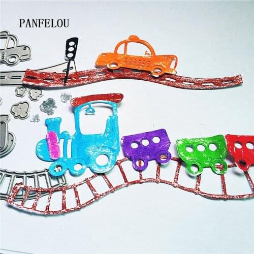 PANFELOU Halloween Railway train metal craft paper die cutting dies Scrapbooking/DIY Easter Embossing mould cards