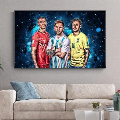 Poster HD Print Abstract Sports Star Football Player Painting Modern Nordic Wall Art Picture Decorated Canvas for Living Room