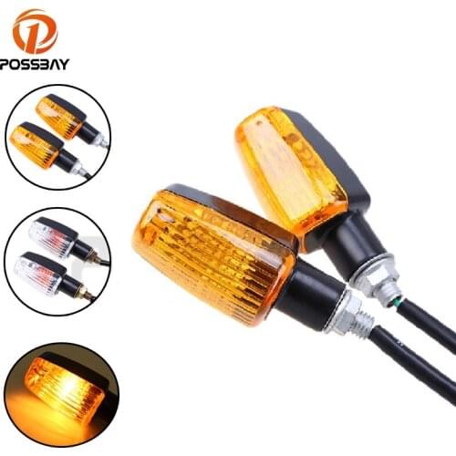 POSSBAY Universal Motorcycle Turn Signal Light Lamp Indicator Flasher for Honda Suzuki Harley Amber Color Moto Blinker Light