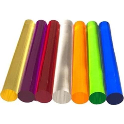 250mm length 6mm DIA acrylic stick solid rod round bar plexiglas colorful