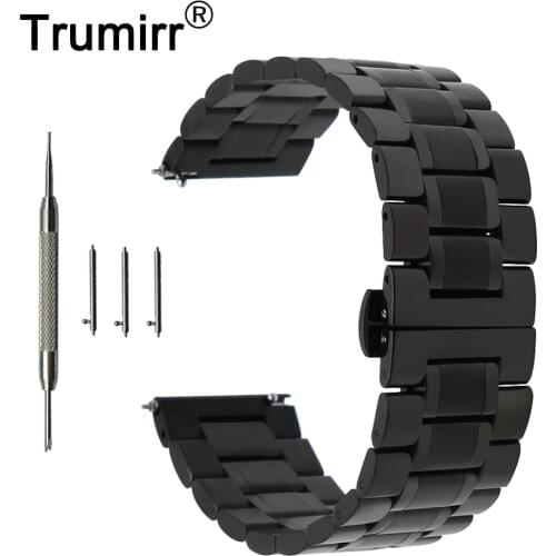 20mm Stainless Steel Watch Band for Samsung Gear S2 Classic R732 / R735 Quick Release Strap Butterfly Buckle Wrist Belt Bracelet