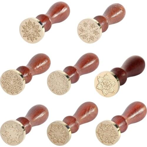 Retro Snowflake Wax Sealing Stamp Copper Brass Head Seal Wax Stamps for DIY Scrapbooking Envelope Decoration Cards Stamp