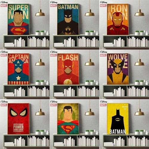 Marvel Avengers Retro Poster Iron Man Disney Anime Poster Painting Canvas Print On Wall Art Picture For Living Room Home Decor