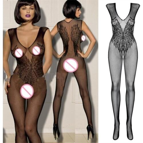 Sexy Lady Crotchless Fish Net Body Stocking Bodysuit Lingerie Nightwear catsuit Sexy Bodysuit body stocking body suit
