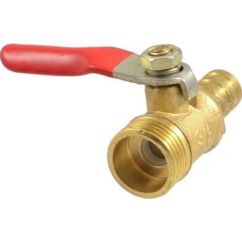 Gold tone 3/8" PT male thread to 10mm hose tail binder ball valve