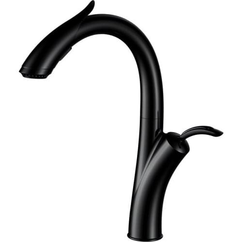 Kitchen sink Faucets Brass black pull out Hot and Cold Single lever Swivel Kitchen Tap Spray Head rotation Crane