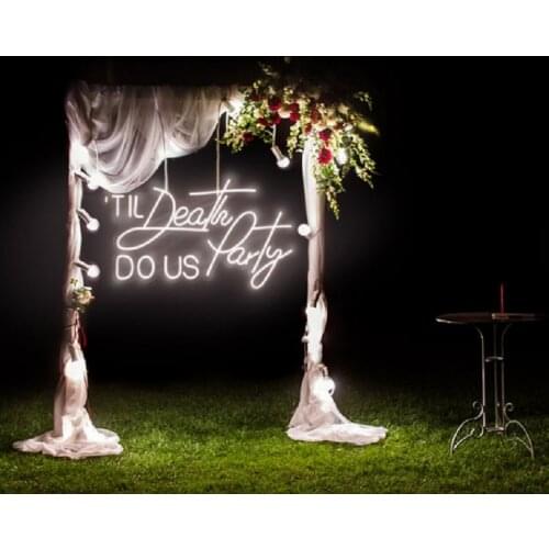 Custom Led Til Death Do Us Party Flexible Neon Light Sign Wedding Decoration Bedroom Home Wall Decor Marriage Party Decorative