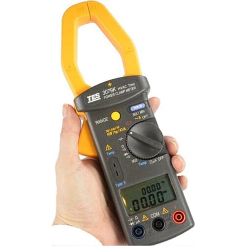 TES-3079K Digital Power Clamp Meter Use for Check Current Draw in Motors and Compressors,1 /3 (3P3W/3P4W)Power Analyzer