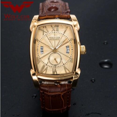 WOLF-CUB Mens Gold Watch