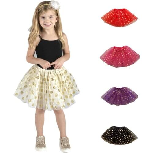 2018 Popular Cute Kids Girls Round Paillette Princess Dancewear Ballet Dance Party Tutu Skirt
