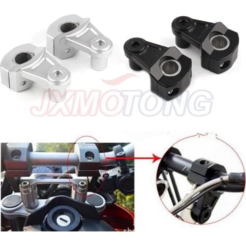 1 Pair 7/8" 22mm Universal Motorcycle 2 inch Aluminum HandleBar Riser Handle Fat Bar Mount Clamp For Yamaha Kawasaki Bmw Suzuki