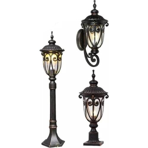 1-Light Exterior Landscape lighting,Outdoor Lamp with Seeded Glass Shade for Yard,Patio,Lawn, Wall, Flood,Driveway,Pathway