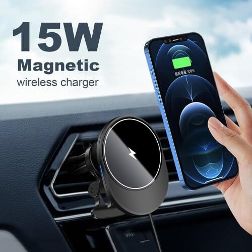 15W Magnetic Wireless Charger Holder Bracket for iPhone 12 12Promax 360 Degree Rotation Holder 15W Wireless Charger