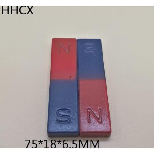 2pcs/lot Y10 Teaching tool magnet N S 75*18*6.5 mm Bar type magnet 75mm x 18mm x 6.5mm