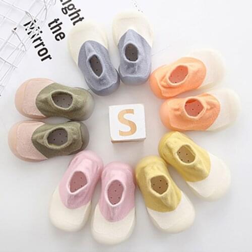 2021 Anti-skid Floor Baby Socks Shoes Autumn Leopard Print Childrens Rubber Sole Shoes Baby Toddler Fashion Sock Shoes