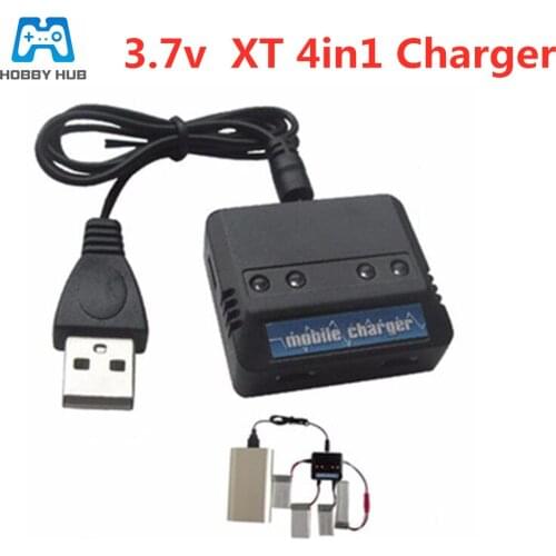 3.7v USB Plug Banlance Charger Units For Syma X5C Udi U818A WLtoys V686G toy RC toys DC 5V XT Plug (4 In 1) Lipo battery charger