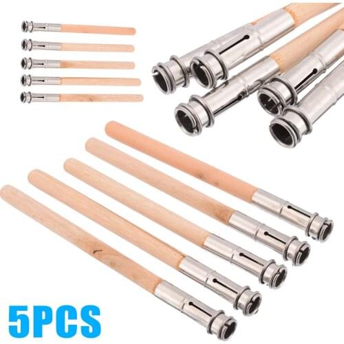 5pcs/set Durable Single Hole Head Pencil Extender Adjustable Wood Lengthener Holder Painting Drawing Tool