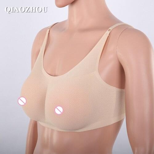 600g B cup fake boobs drag queen shemale silicone breast form mastectomy artificial prosthesis