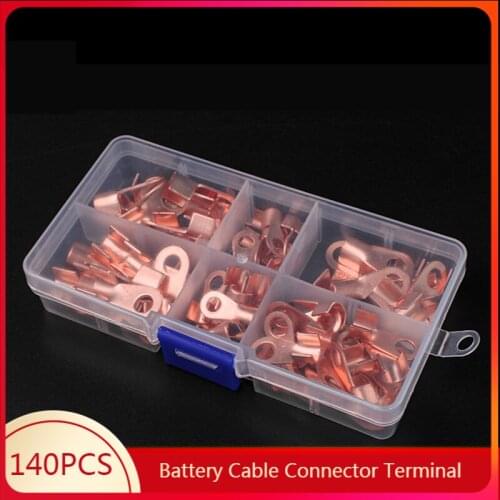 70/140pcs Copper Battery Cable Connector Terminal Open Lugs Wire Terminals OT-5A OT-10A OT-20A OT-30A OT-40A