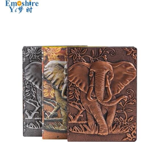 A6 Elephant Cover PU Notebook Memo Pad Notepad Travel Souvenirs Book for School Office Supplies N319