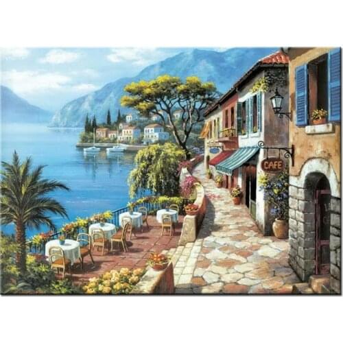 Full square drill 5d diy diamond painting town street scenery embroidery landscape cross stitch crafts wholesale,wall art YG2426