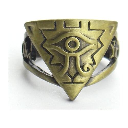 Anime Yu-Gi-Oh Millennium eyes Logo Ring Hollow Brozen Cosplay Finger Handmade Unisex Otaku Gifts Cosplay
