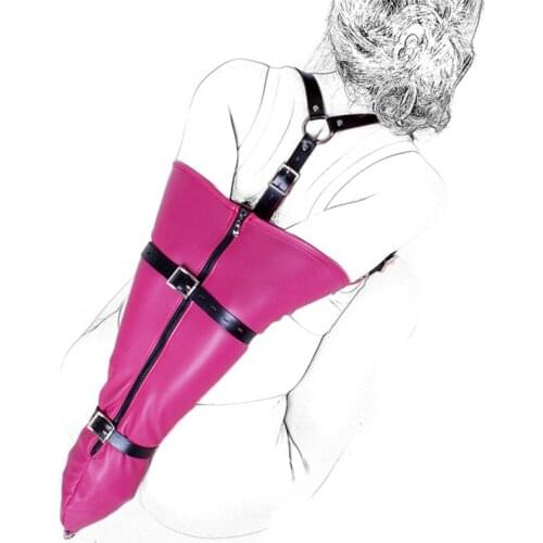 Over Shoulder Arm Binder Bondage Sleeve PU Leather Arm Binder Restraint Arms Behind Back Accessories Adult Costumes Sex Toys