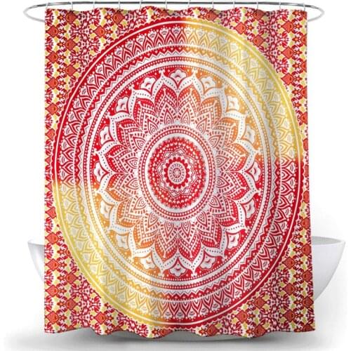 Bohemian India Mandala Shower Curtains High Quality Bathroom Curtain Waterproof Shower Curtain In The Bathroom with 12 Hooks