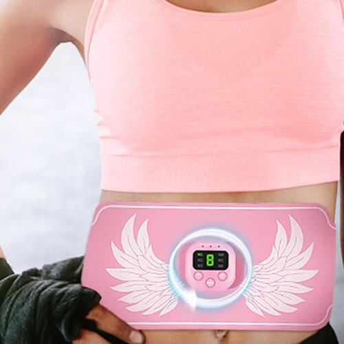 Abdominal Musle Waistband Fitness Fat Burning Lazy Waist Belt Massage Slimming Fitness Device For Men And Women-Pink/Black