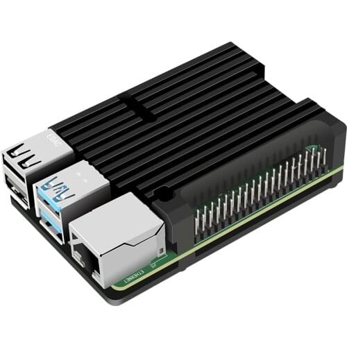 Raspberry Pi 4 Case Aluminum Case with Dual Cooling Fan Metal Shell Black Enclosure for Raspberry Pi 4 Model B