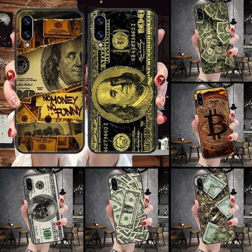 Money Banknote Dollar Phone Case For Huawei Honor 6A 7A 7C 8A 8X 8 9 9X 10 10i 20 Lite Pro black soft funda fashion shell art