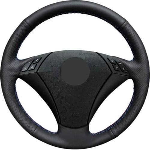 Car Steering Wheel Cover DIY Black Soft Artificial Leather For BMW E60 E61 520i 520li 523 523li 525 525i 530 530i 535 545i