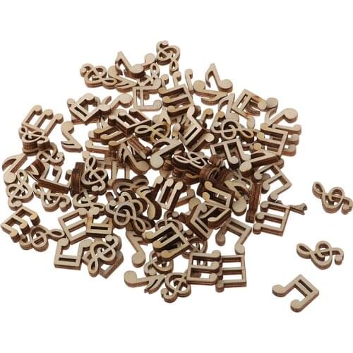 100x Musical Note Pendant Wooden Discs Wooden Pendant Wedding / Scrapbooking