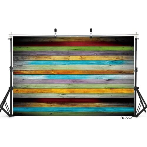 Photography Backgrounds Colorful Wooden Board Halloween Vinyl Photophone Backdrop for Kids Portrait Party Photocall Photo Studio