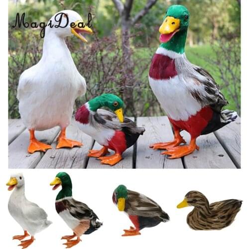 MagiDeal Various Realistic Duck Ornament Figure Outdoor Home Garden Water Pond Decoration DIY Vivid Artificial Feather Craft