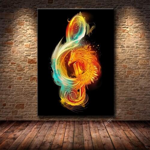 Music Reborn Music Notes Art Creative POSTER CANVAS PAINTING Living Room Bedroom Decoration Painting