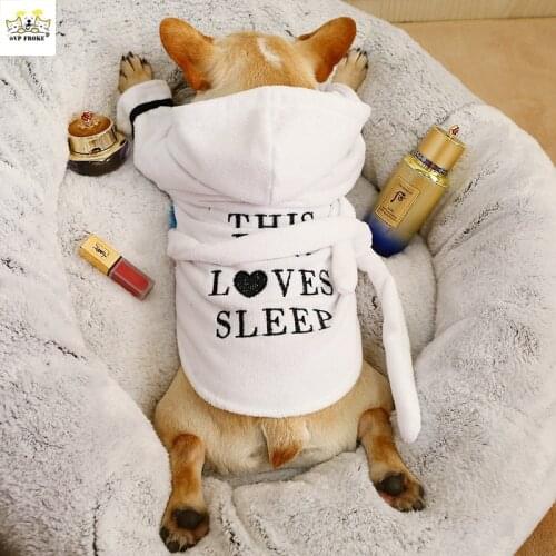 New Fashion And Comfortable Pet Clothes Pajamas Dog Bathrobe Bathrobe Teddy Bichon Bulldog Clothing Cat Puppy Milk Dog