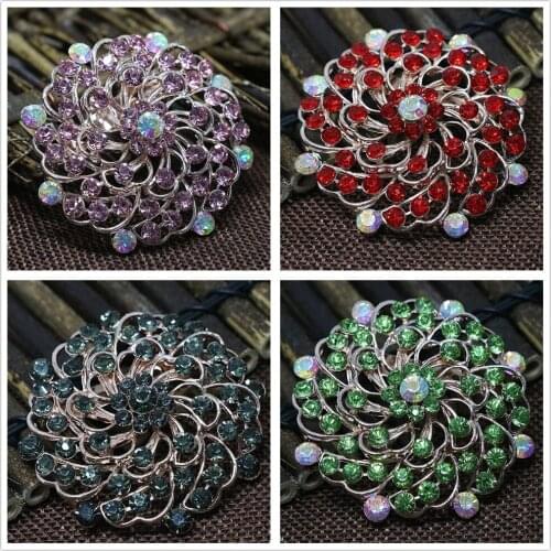 Newly multicolor rose gold-color flower pins beautiful dress scarf party gift brooches accessories jewelry F