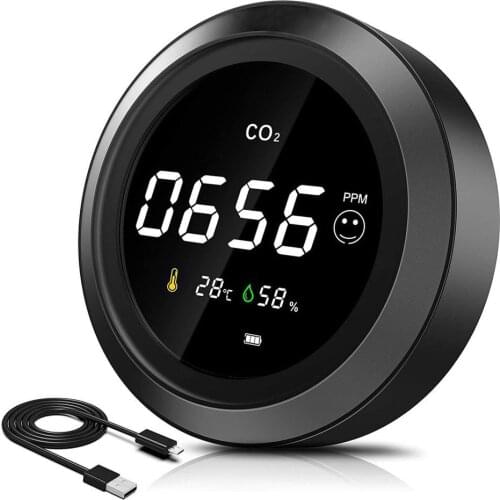 New CO2 Meter Intelligent Air Quality Monitor Carbon Dioxide Detector Gas Analyzer Temperature Humidity Monitor NDIR CO2 Sensor