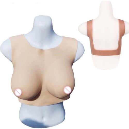 Huge Fake Boobs Enhancer Round Collar Silicone Breast Forms Fake Breast For Shemale Transgender Crossdressing Cosplay Costumes