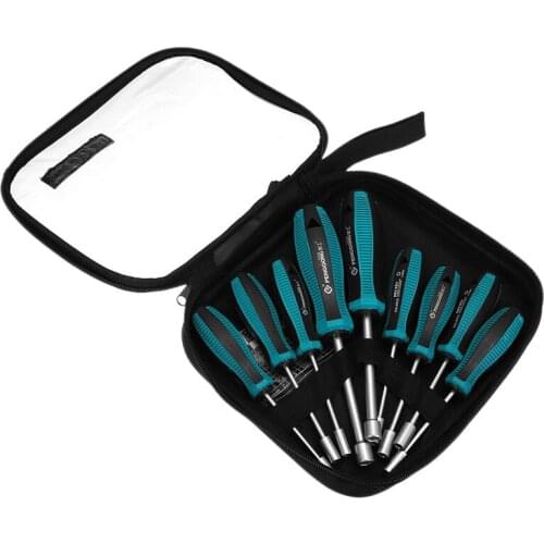 Penggong 9Pcs Metal Socket Wrench Screwdriver Hex Nut Key Screwdriver Manual Tool 3Mm-8Mm Chrome Vanadium Steel Hardness