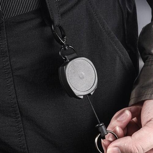 Camping Telescopic Burglar Chain Key Holder Kevlar Fibre Rope Tactical Keychain Outdoor Return Retractable Key Chain EDC