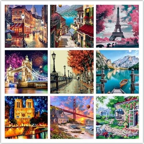 Full Square&Round Diamond Painting Landscape 5D Diamond Embroidery Mosaic Cross Stitch Home Decorative Picture Hanging Painting