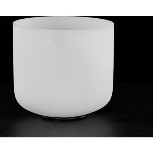 12" frosted quartz crystal singing bowls with C/D/E/F/G/A/B note with o-ring and suede mallet