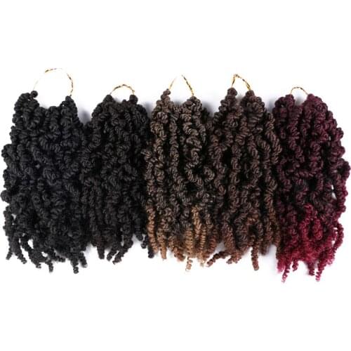 Pre-twisted Spring Twist Hair 10 inch 15 Strands Passion Twist Crochet Hair Black Brown Burgundy Ombre Braiding Hair