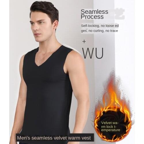 SAMWESTART 2020 Men Tank Tops Vest New Style Winter Warm Vest Men Brushed plus Velvet 4XL Autumn Thermal Causal Underwear