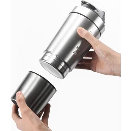 26OZ Detachable Whey Protein Powder Sport Shaker Bottle For Water Bottles Stainless Steel Cup Vacuum Mixer Outdoor Drinkware