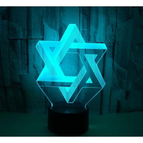 Creative Abstraction Pentagon 3d Lamp Colorful Creative 3d Visual Gift Table Lamp Christmas Black Decorations For Home